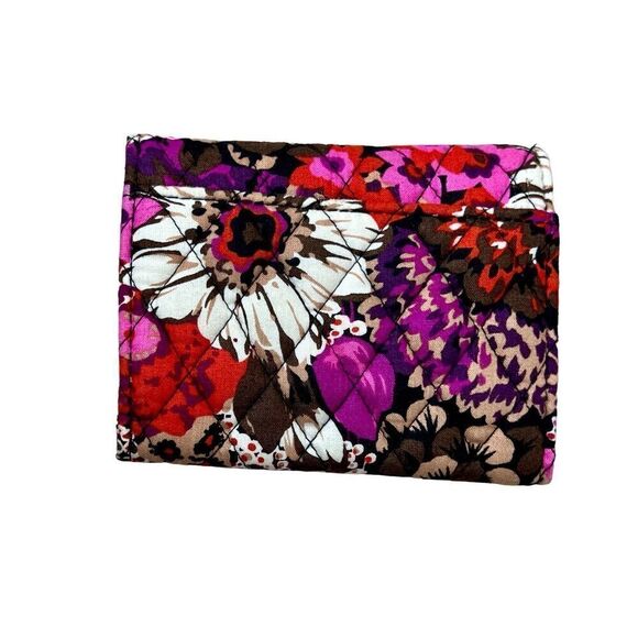 Vera Bradley Rosewood Floral Print Euro Tri-fold Wallet Quilted Bohemian 70s - Picture 4 of 7